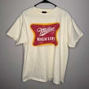 Hybrid Apparel Men's White and Cream T-shirt